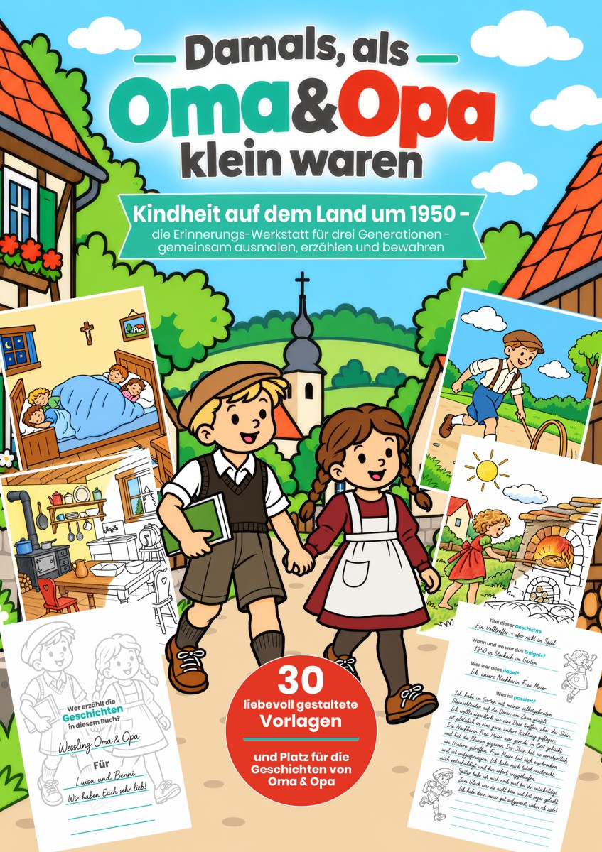 Mal- und Biografiebuch Download "Damals, als Oma&Opa klein waren" - Land
